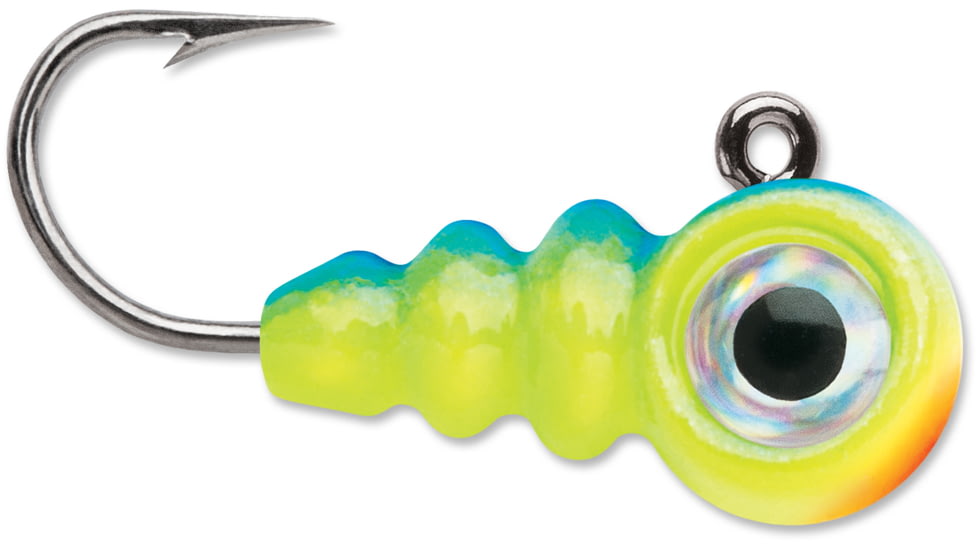 VMC Tungsten Larv Eye Jig, 1/32 oz, #12HK, Glow Parrot 2pk, TLEJ132GPRT