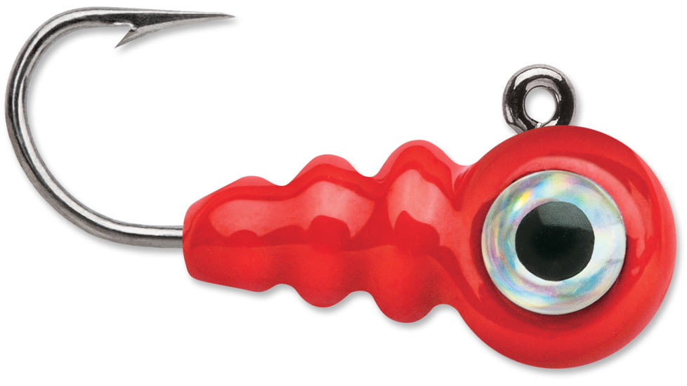 VMC Tungsten Larv Eye Jig, 1/32 oz, #12HK, Glow Red, 2pk, TLEJ132GLRD