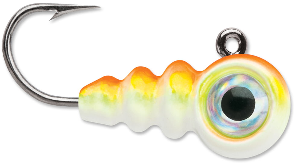 VMC Tungsten Larv Eye Jig, 1/32 oz, #12HK, Orange Chartreuse Glow, 2pk, TLEJ132OCGL