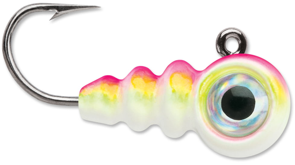 VMC Tungsten Larv Eye Jig, 1/32 oz, #12HK, Pink Chartreuse Glow, 2pk, TLEJ132PCGL