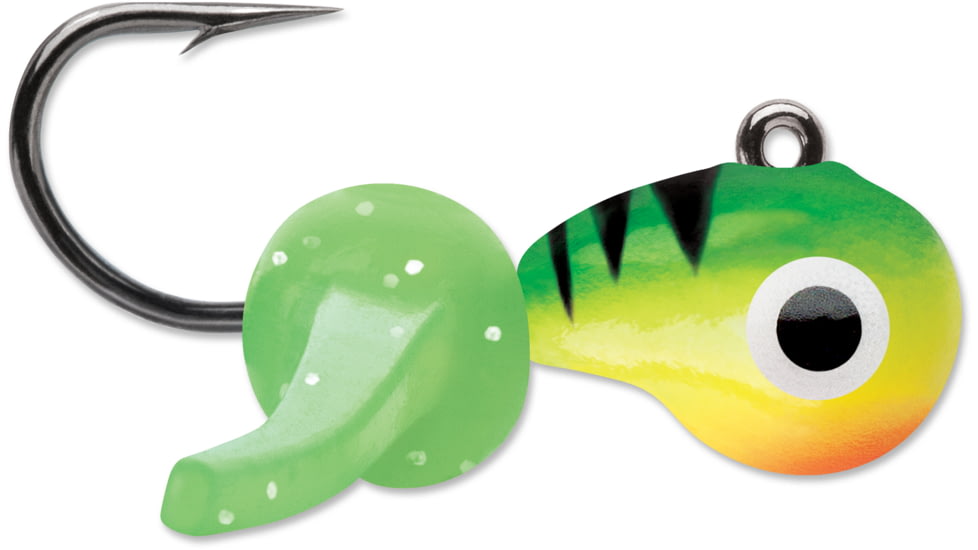 VMC Tungsten Mustache Jig 1/32 oz, Glow Fire Tiger, TMWJ132GFT