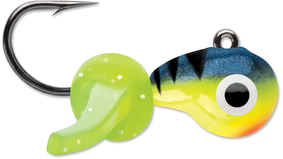 VMC Tungsten Mustache Jig 1/32 oz, Glow Hot Perch, TMWJ132GHP