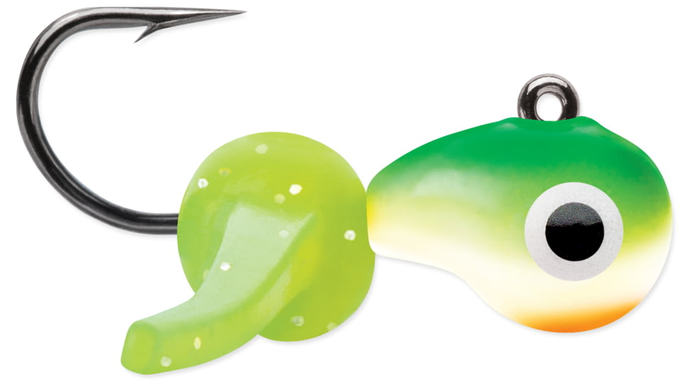 VMC Tungsten Mustache Jig 1/32 oz, Green Orange Glow, TMWJ132GOGL