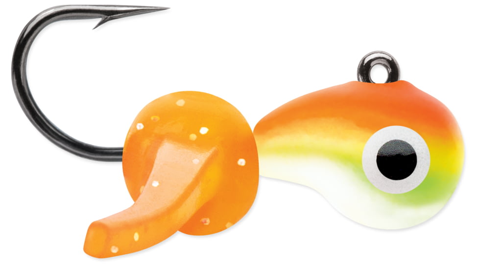 VMC Tungsten Mustache Jig 1/32 oz, Orange Chartreuse Glow, TMWJ132OCGL