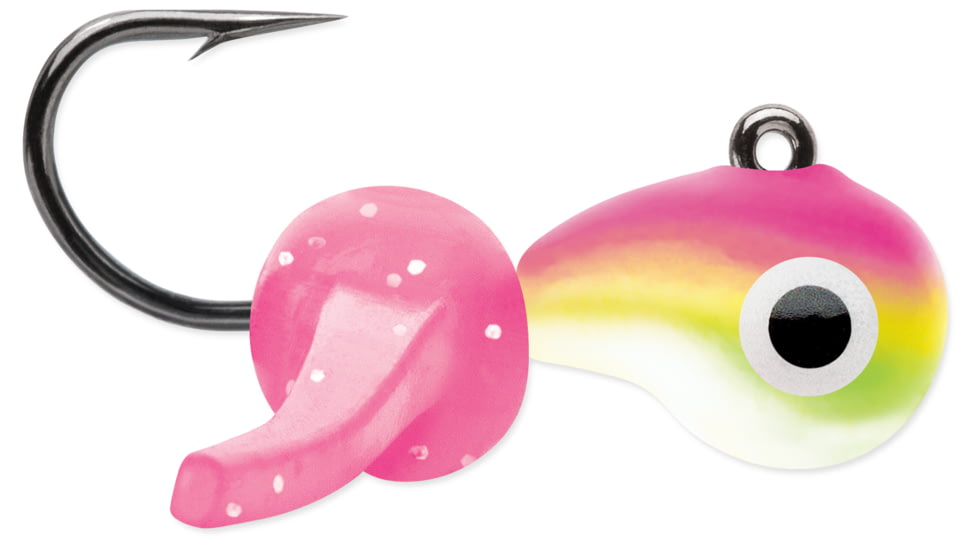 VMC Tungsten Mustache Jig 1/32 oz, Pink Chartreuse Glow, TMWJ132PCGL
