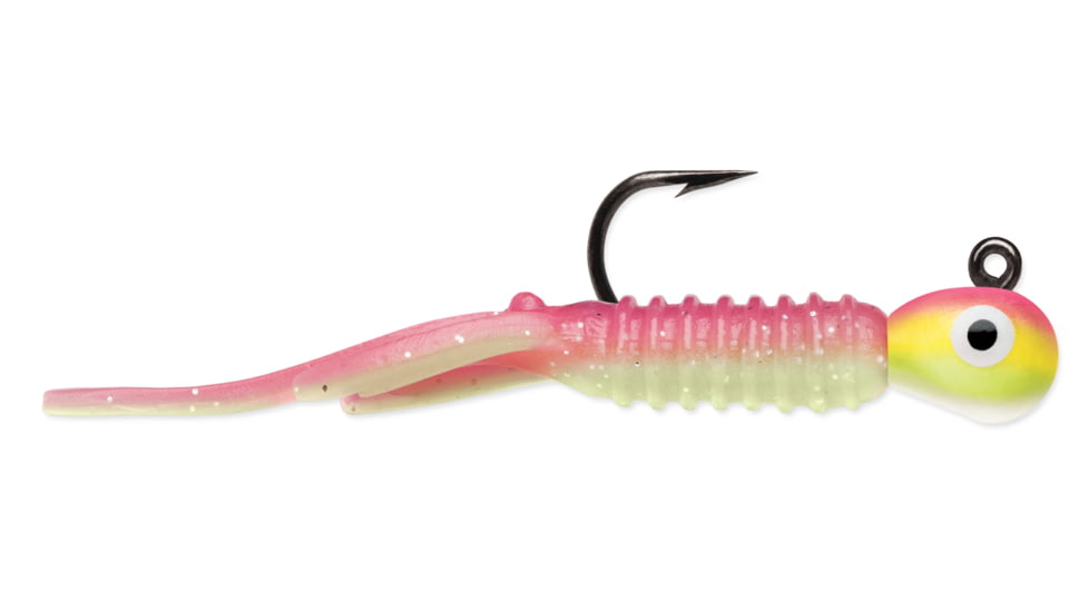 VMC Tungsten Nymph Jig 1/32 oz, Pink Chartreuse Glow, TNYJ132PCGL