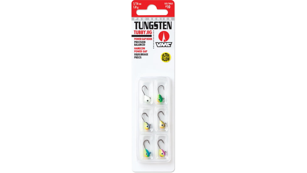 VMC Tungsten Tubby Jig Kit 2 Glow, 1/32, TTJ132G6-2