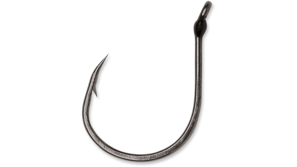 VMC Wacky Hook, Extra Wide Gap, Down Eye, Black Nickel, Size 2, 25 Per Pack, WK#2BNVP