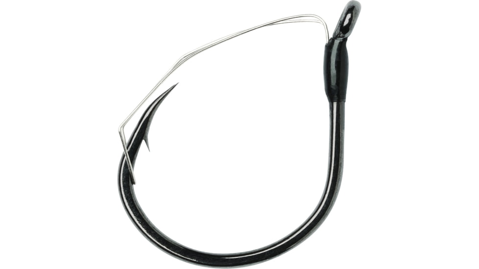 VMC Wacky Hook, Extra Wide Gap, Offset, Down Eye, Black Nickel, Size 4, 5 Per Pack, WWK#4BNPP