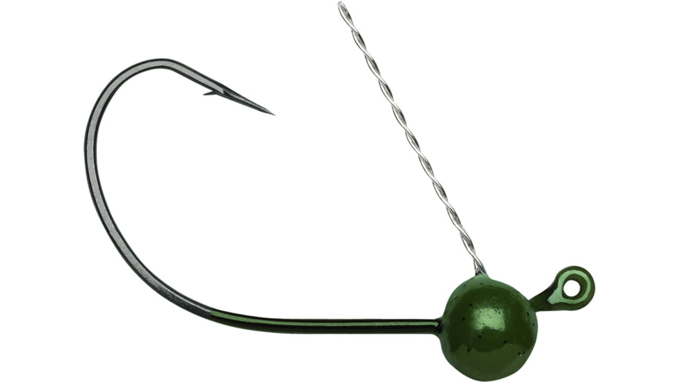 VMC Wacky Weedless Jig 1/0Sz 1/16oz Green Pumpkin 4Pc, WWJ116-GNPPK