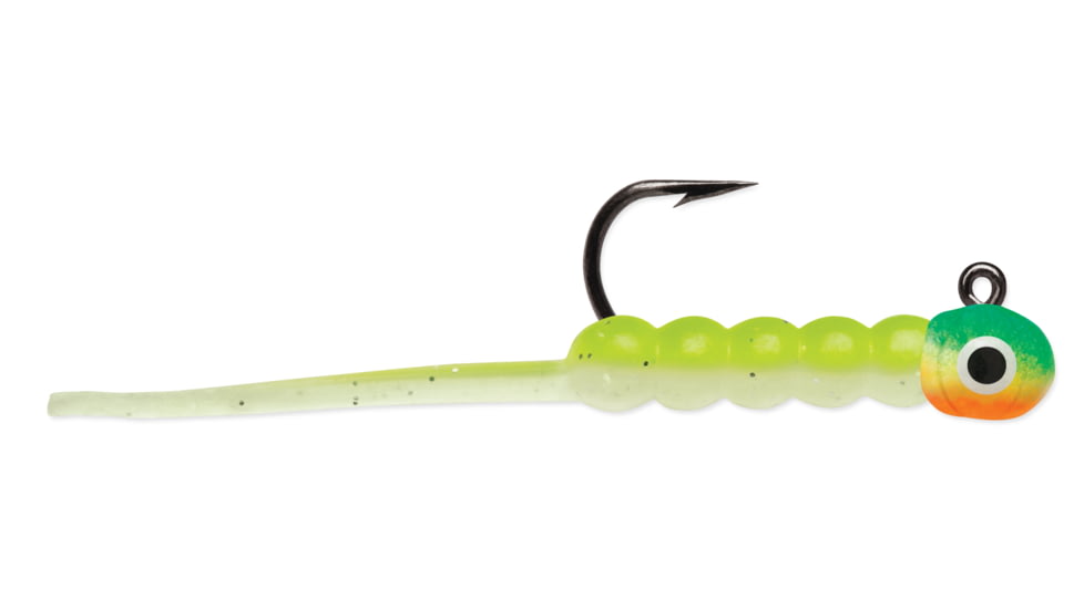 VMC Wax Tail Jig 1/50 oz, Green Orange Glow, WTJ150GOGL