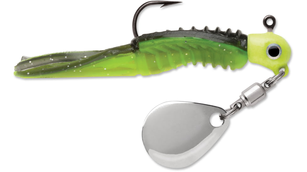 VMC Wingding Spin Jig 1/16 oz, Black Chartreuse Glow, WDSJ116BLKCHG