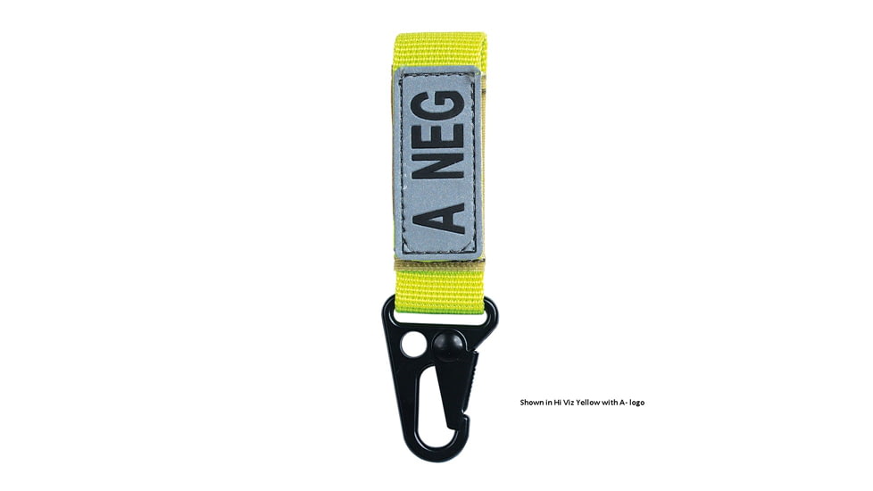 Voodoo Tactical Embroidered Blood Type Tags Ab+, Black Letters, Hi-Viz Orange Webbing, 20-9728100000