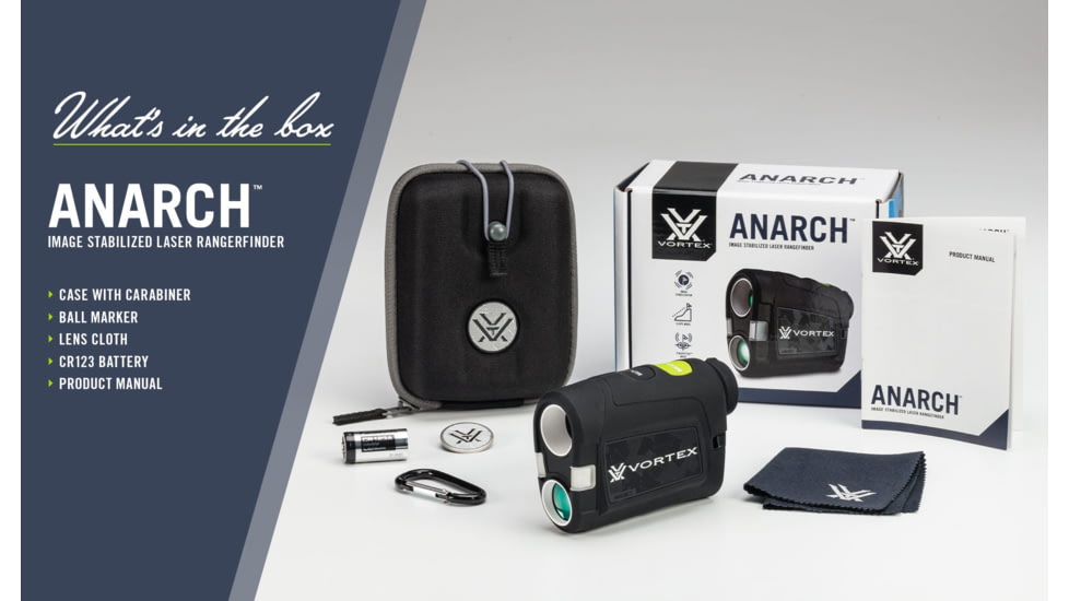 Vortex 6x Anarch OIS Golf Laser Rangefinder, Black/Grey, 6.25x4.75x3, LRF-ANARCH