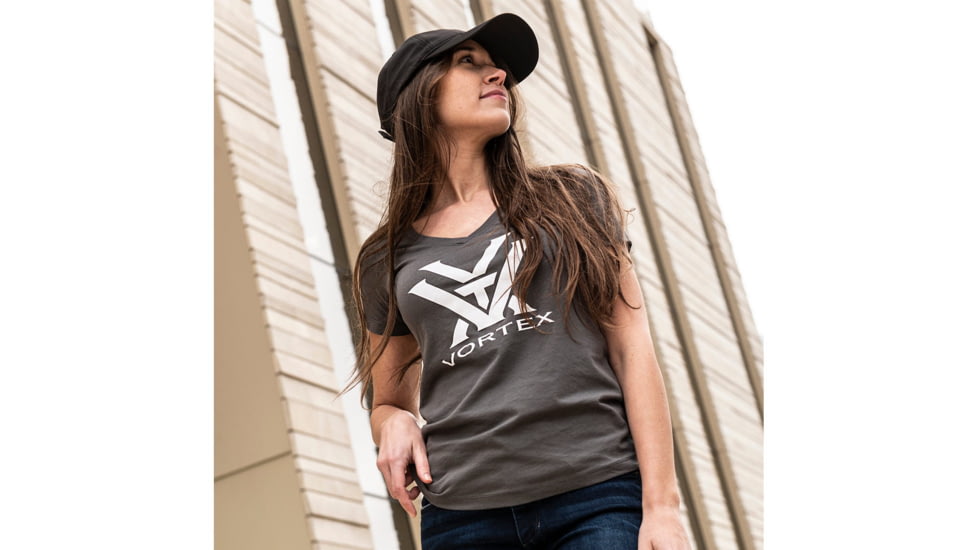 Vortex Core Logo T-Shirt - Womens, Dark Grey /White Logo, Large, 120-17-DGRL