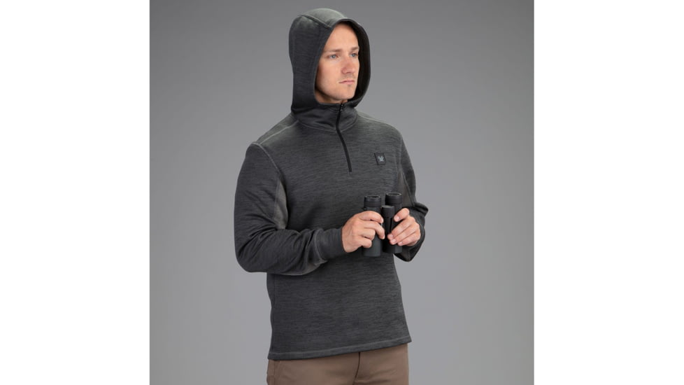 Vortex Frontier Limits 1/4 Zip Hoodie Pullover - Mens, Grey Heather, Large, 220-17-GHTL