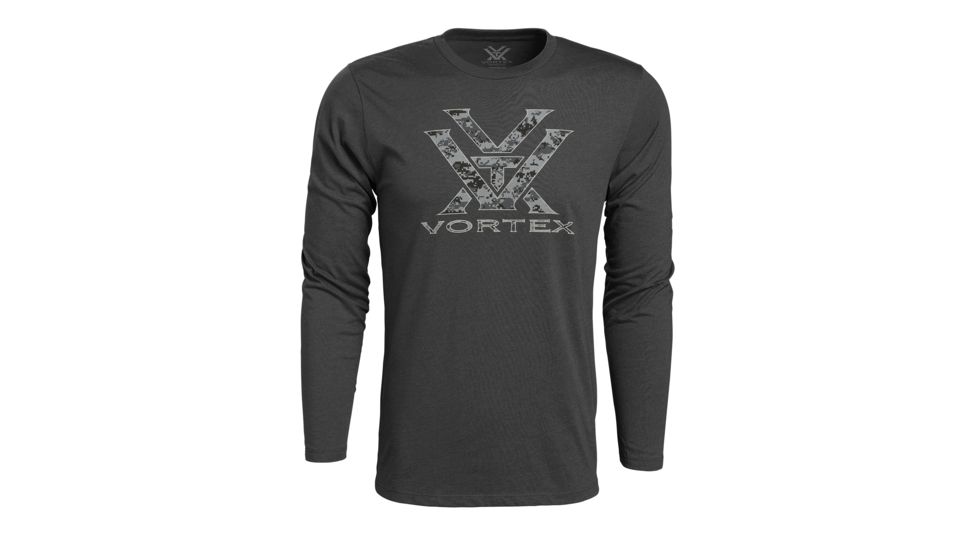 Vortex Men's Digi Camo VTX Logo LS, Charcoal Heather, 2XL 219050-CHH-2XL