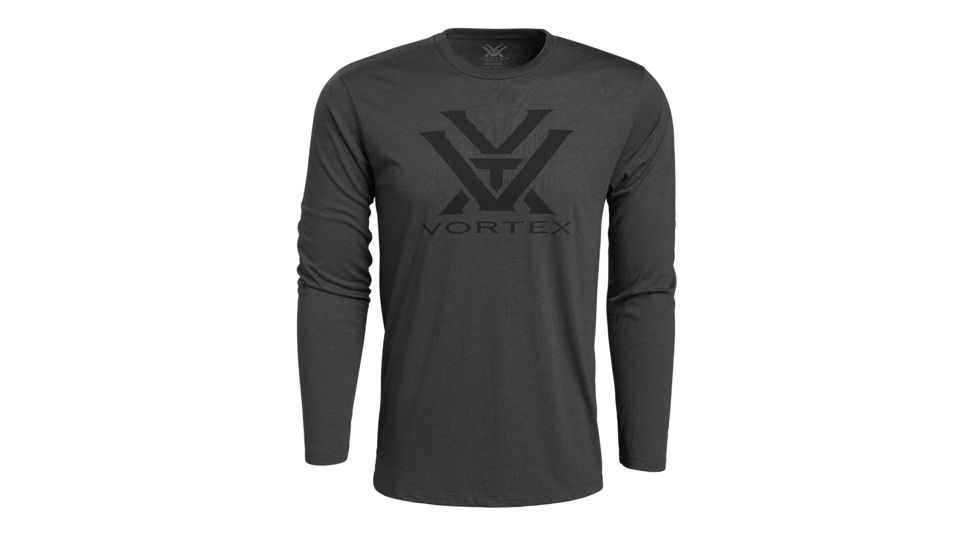 Vortex Men's Solid VTX Logo LS, Charcoal Heather, XL 219049-CHH-XL