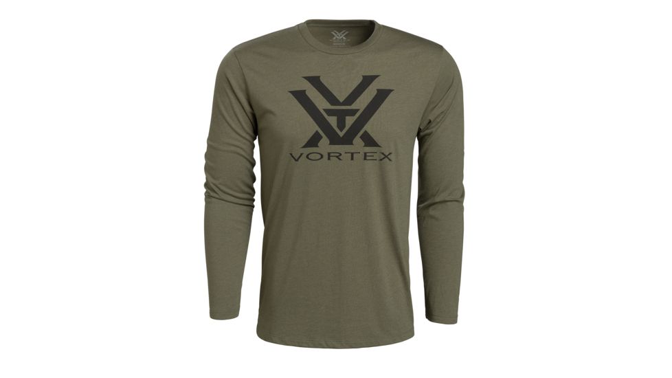 Vortex Men's Solid VTX Logo LS, Military Heather, L 219049-MIH-L