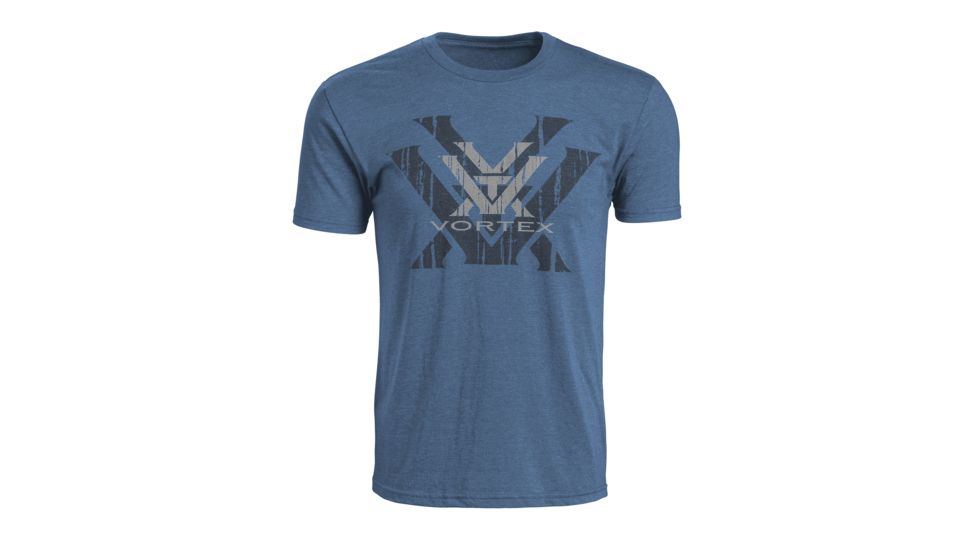 Vortex Men's SS Double Logo Tee, Royal Heather, 2XL 219057-ROH-2XL