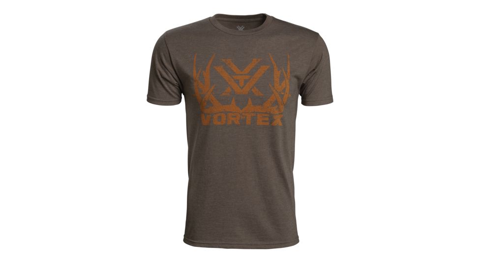 Vortex Men's SS Muley Antler Tee, Brown Heather, M 219061-BRH-M