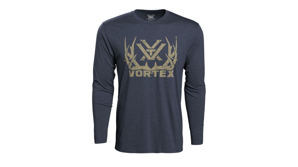 Vortex Mens Mule Deer Antlers LS, Navy Heather, S 219053-NAH-S