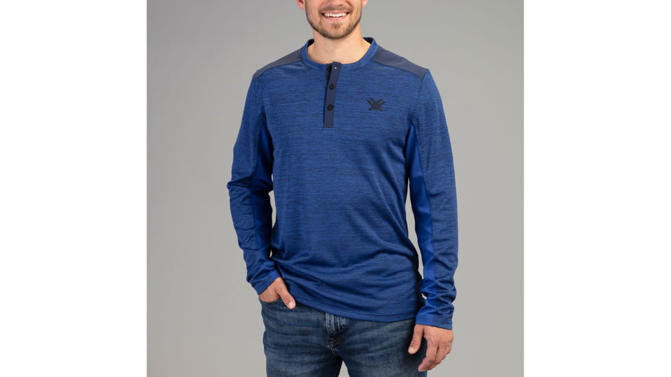 Vortex Northern Heights Henley Long Sleeve - Mens, Blue Jay, Large, 220-19-BLJL