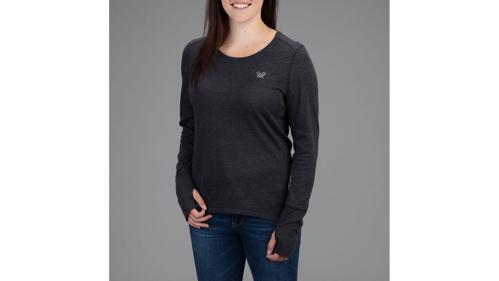 Vortex Point To Point Long Sleeve Shirt - Womens, Black Heather, Small, 220-27-BLHS
