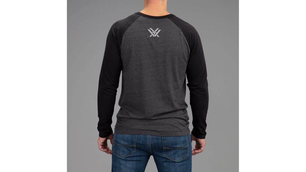Vortex Raglan Core Logo Long Sleeve T-Shirt - Mens, Charcoal Heather, Medium, 220-49-CHHM