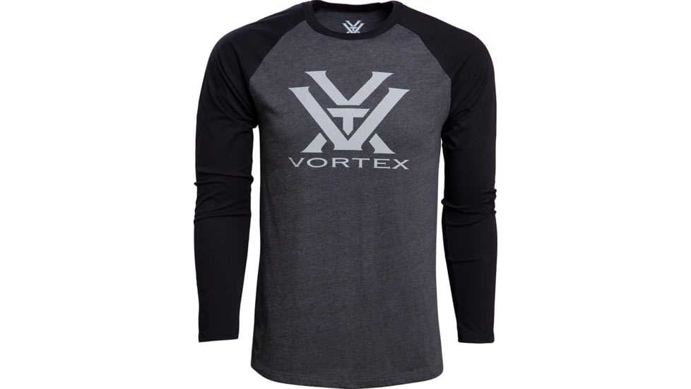 Vortex Raglan Core Logo Long Sleeve T-Shirt - Mens, Charcoal Heather, Medium, 220-49-CHHM