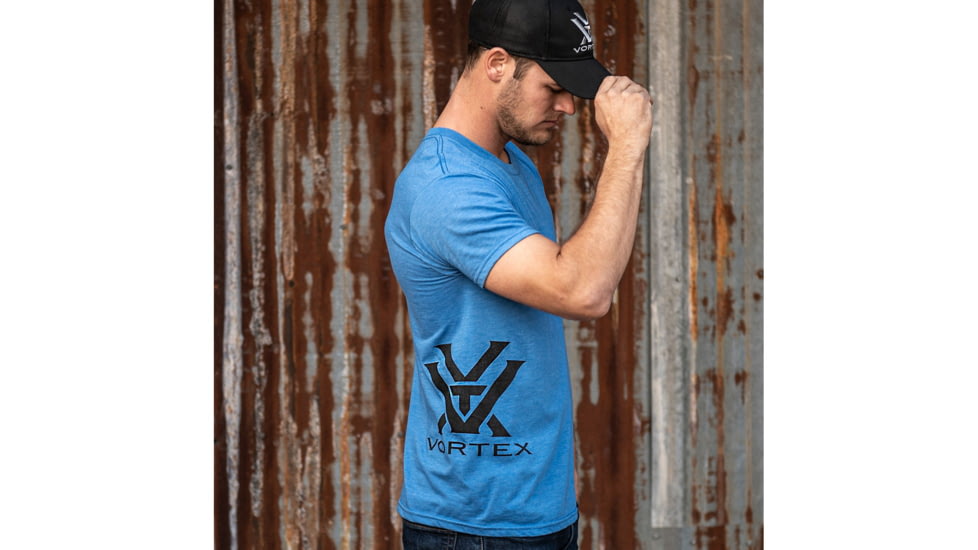 Vortex Side Hustle Logo Short Sleeve T-Shir t- Mens, Royal Heather, Medium, 119050-ROH-M
