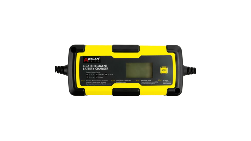 Wagan 4A Intelligent Battery Charger, Yellow, One Size, EL7403