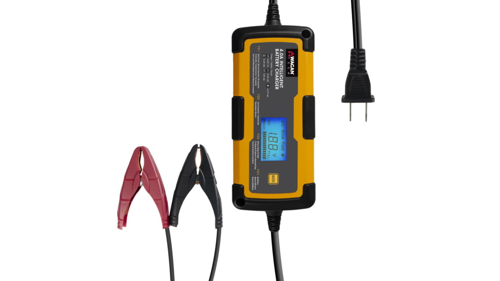 Wagan 4A Intelligent Battery Charger, Yellow, One Size, EL7403