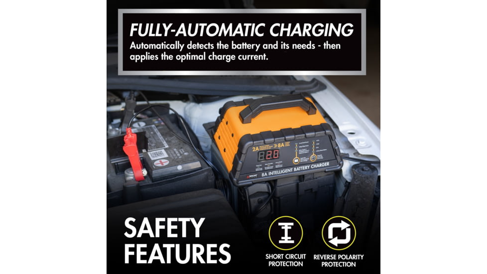 Wagan 8A Intelligent Battery Charger, Yellow, One Size, EL7406