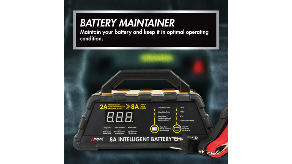 Wagan 8A Intelligent Battery Charger, Yellow, One Size, EL7406