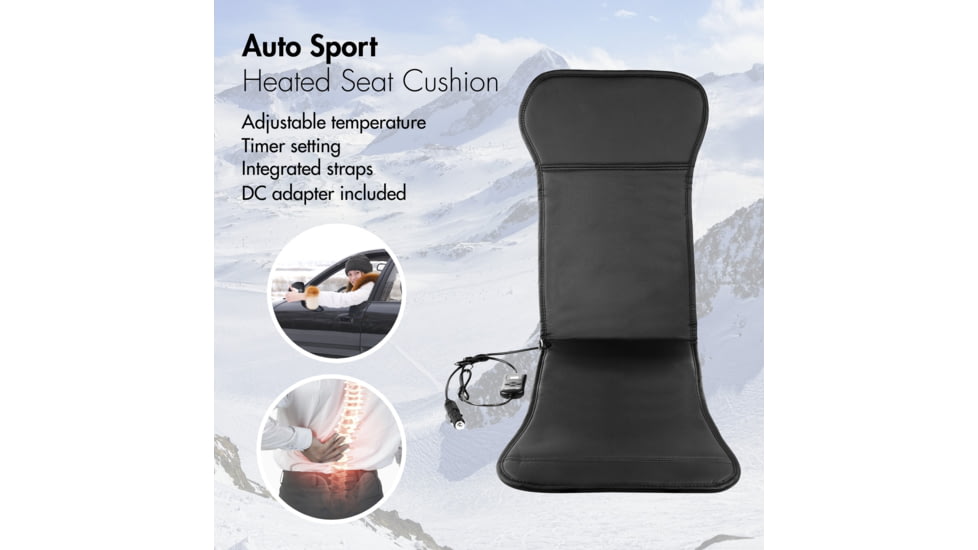 Wagan Auto Sport Heated Seat Cushion, Black, One Size, IN9449