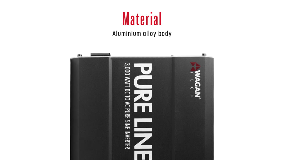 Wagan Pure Line 3000W Pure Sine Inverter, ETL, Black, One Size, EL3810