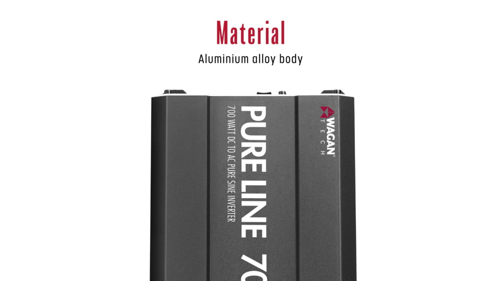 Wagan Pure Line 700W Pure Sine Inverter, ETL, Black, One Size, EL3802