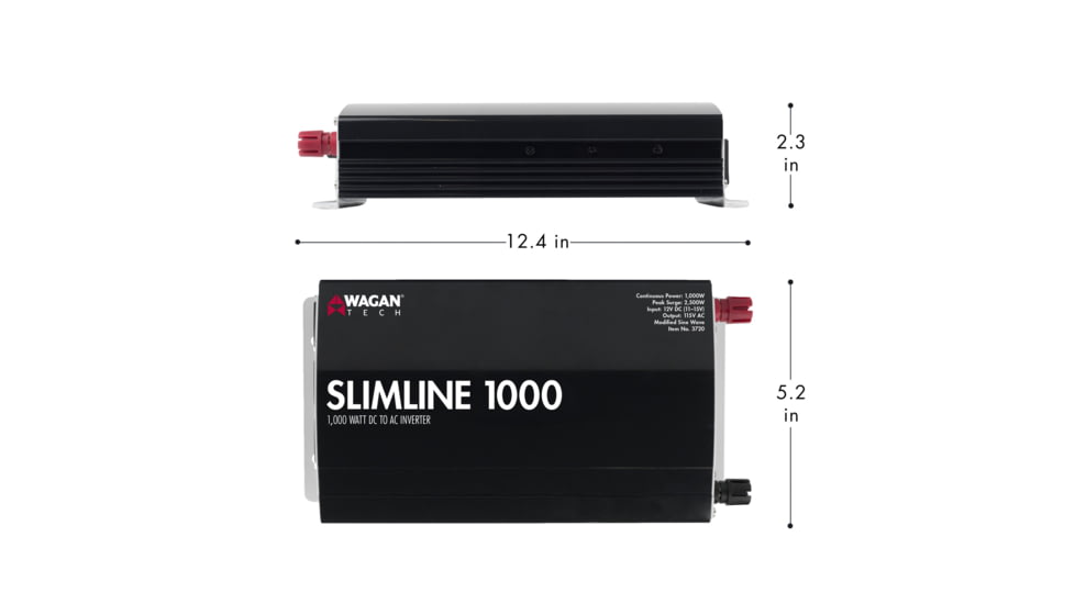 Wagan SlimLine AC 1000W Inverter, Black, One Size, EL3720