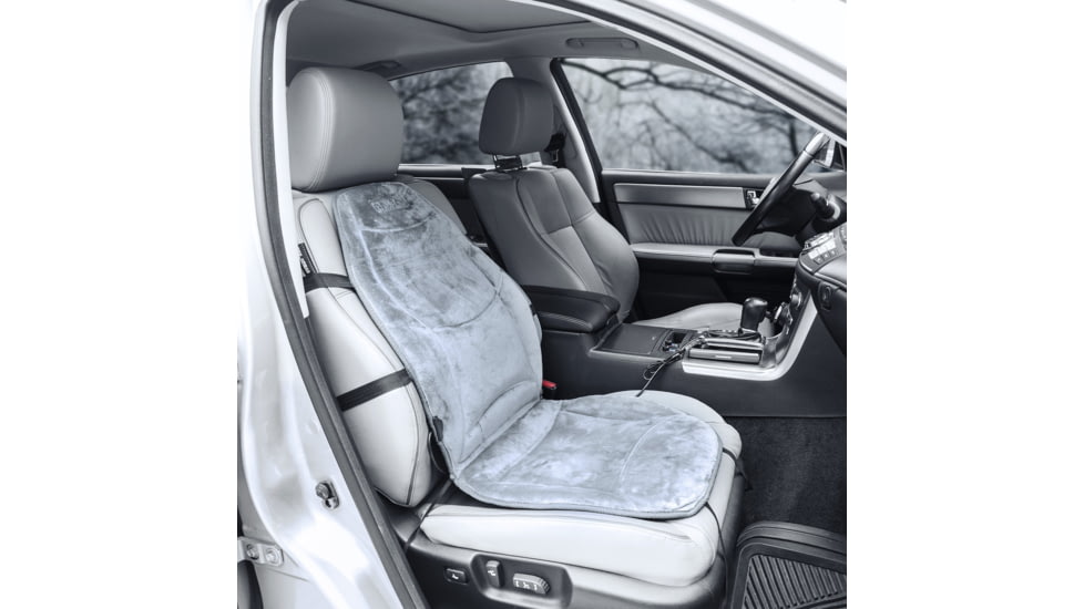 Wagan Soft Velour Heated Seat Cushion, Gray, One Size, IN9738-2