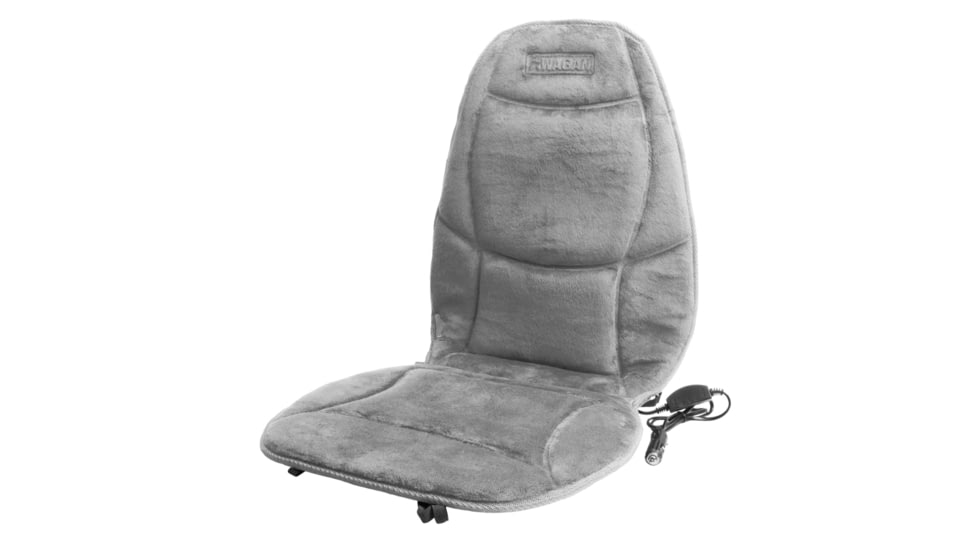 Wagan Soft Velour Heated Seat Cushion, Gray, One Size, IN9738-2