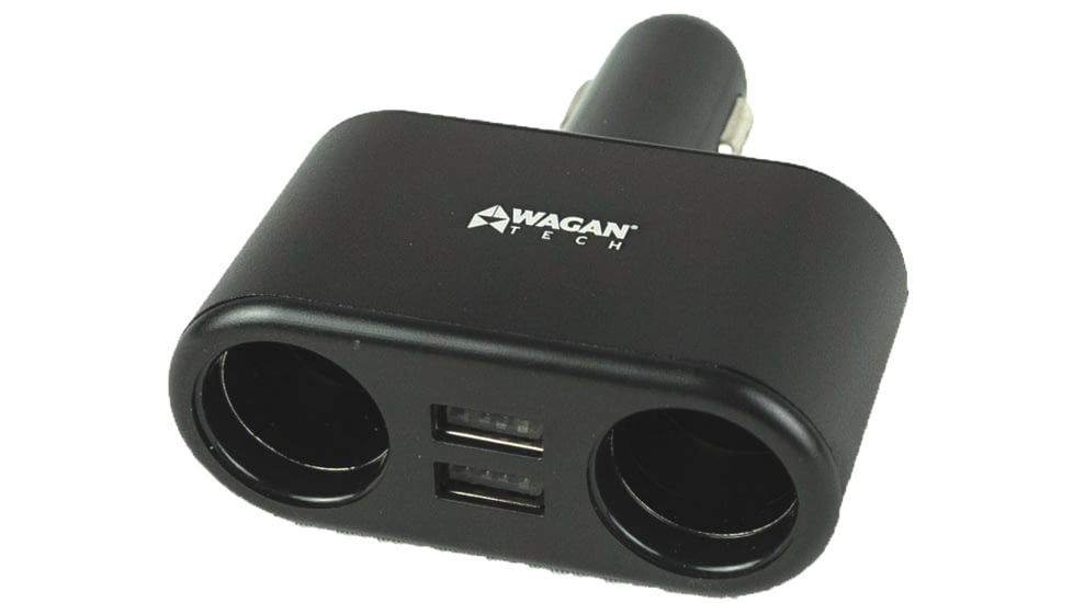 Wagan Tech 2DC TravelCharge + 2USB Adapter, Black, One Size, EL2439