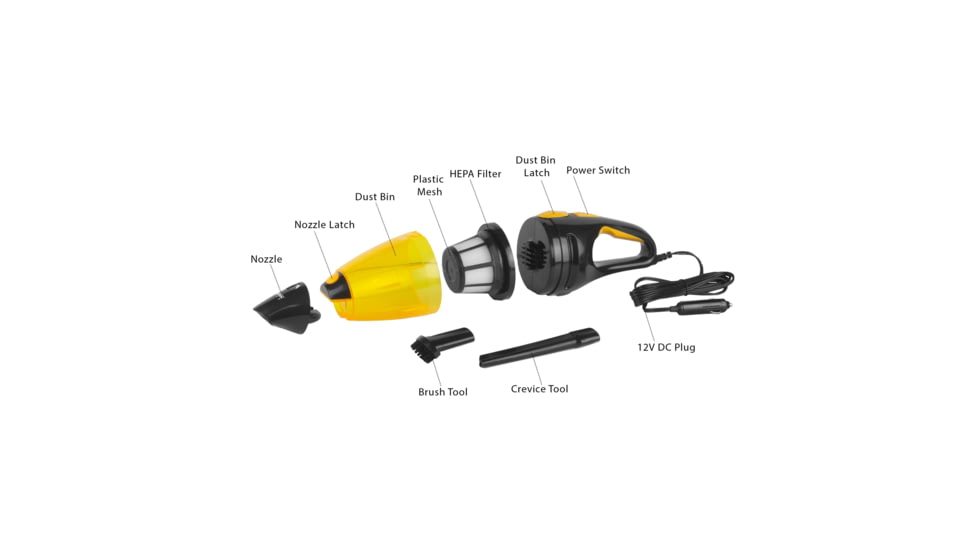 Wagan Tech Cyclone Auto Vac, 12V, Yellow, One Size, EL7207