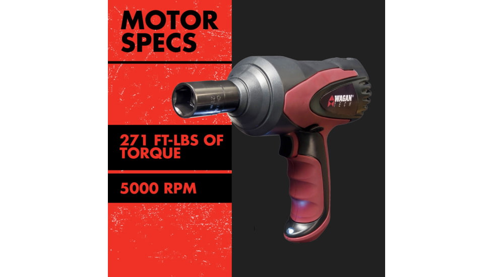 Wagan Tech Mighty Impact Wrench, 12V, Red, One Size, EL2257