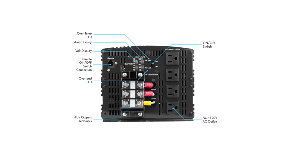Wagan Tech Proline Inverter 8000W + Remote, Black, One Size, EL3746