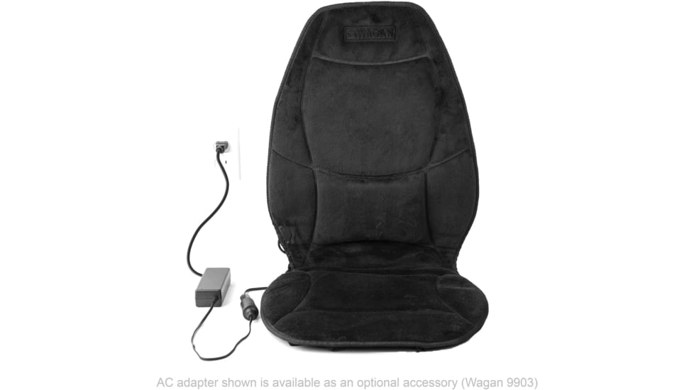 Wagan Tech Soft Velour Heated Seat Cushion, Black, One Size, IN9438