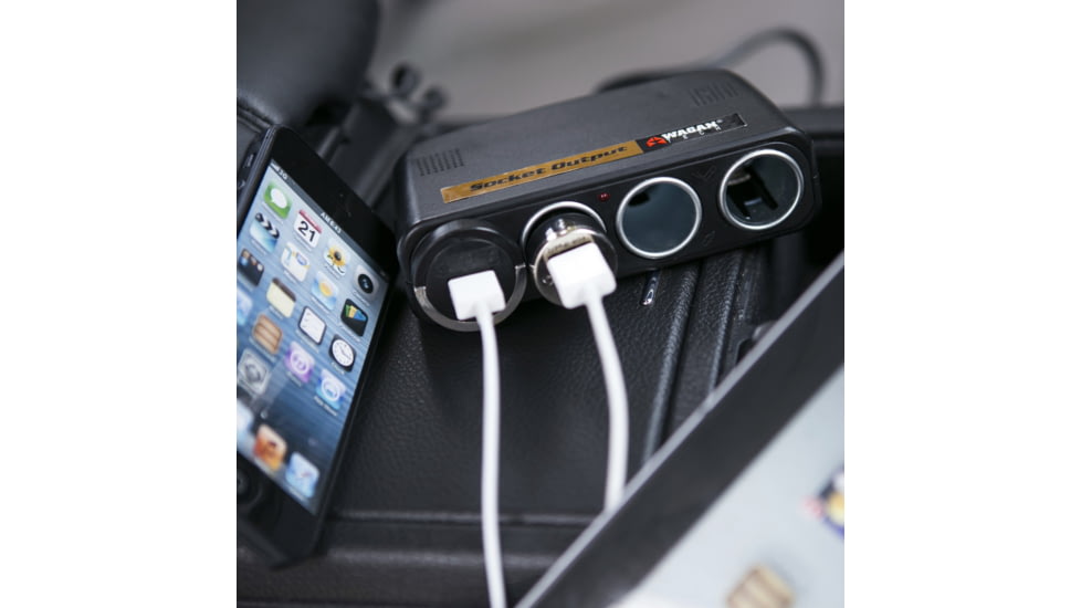 Wagan TravelCharge 4-Way Socket Output, Black, One Size, EL9139
