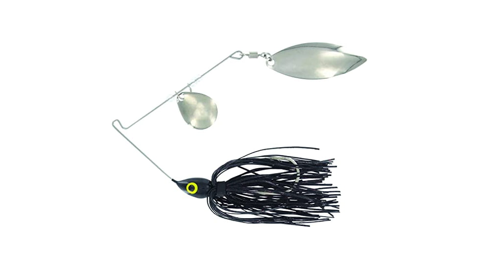 Wahoo Fishing Products Promo Spinnerbait, Colorado/Willow Blade, 4/0 Hook, Black, 3/8oz, Bulk, WAH-PCW386-3