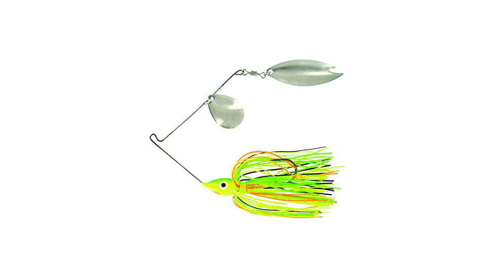 Wahoo Fishing Products Promo Spinnerbait, Colorado/Willow Blade, 4/0 Hook, Firetiger, 1/4oz, Bulk, WAH-PCW146-FT