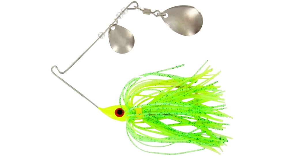 Wahoo Fishing Products Promo Spinnerbait, Double Colorado Blade, 4/0 Hook, Green, 3/8oz, WAH-PCC38-LC